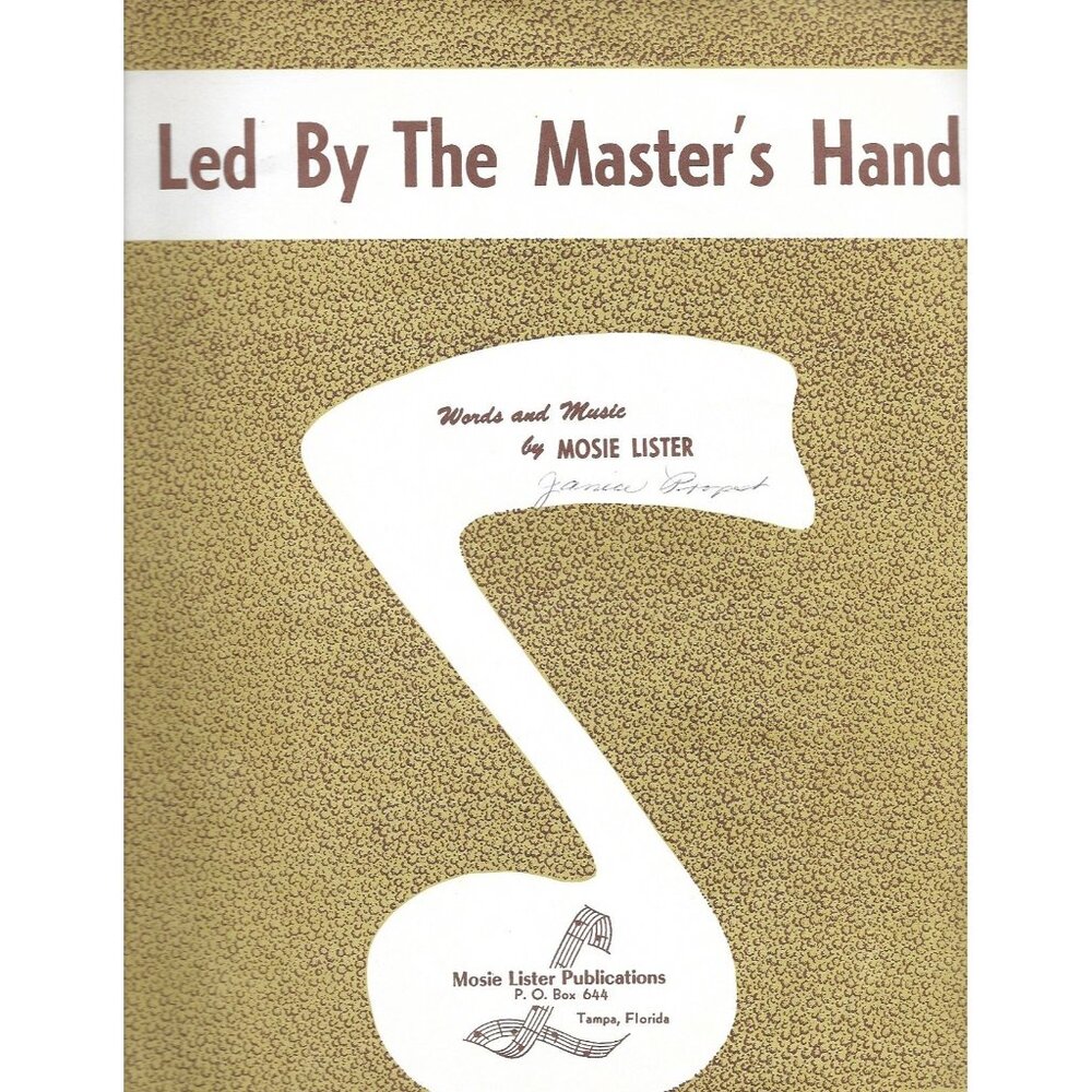 Led By the Master’s Hand – Mosie Lister (1954) Vintage Gospel Sheet Music Good+ - Picture 1 of 3